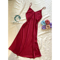 Melanie Silky Satin Maxi Slip Dress, Women Summer Cami Dress, Bridesmaid Outfit