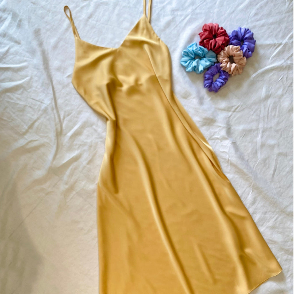 Melanie Silky Satin Maxi Slip Dress, Women Summer Cami Dress, Bridesmaid Outfit