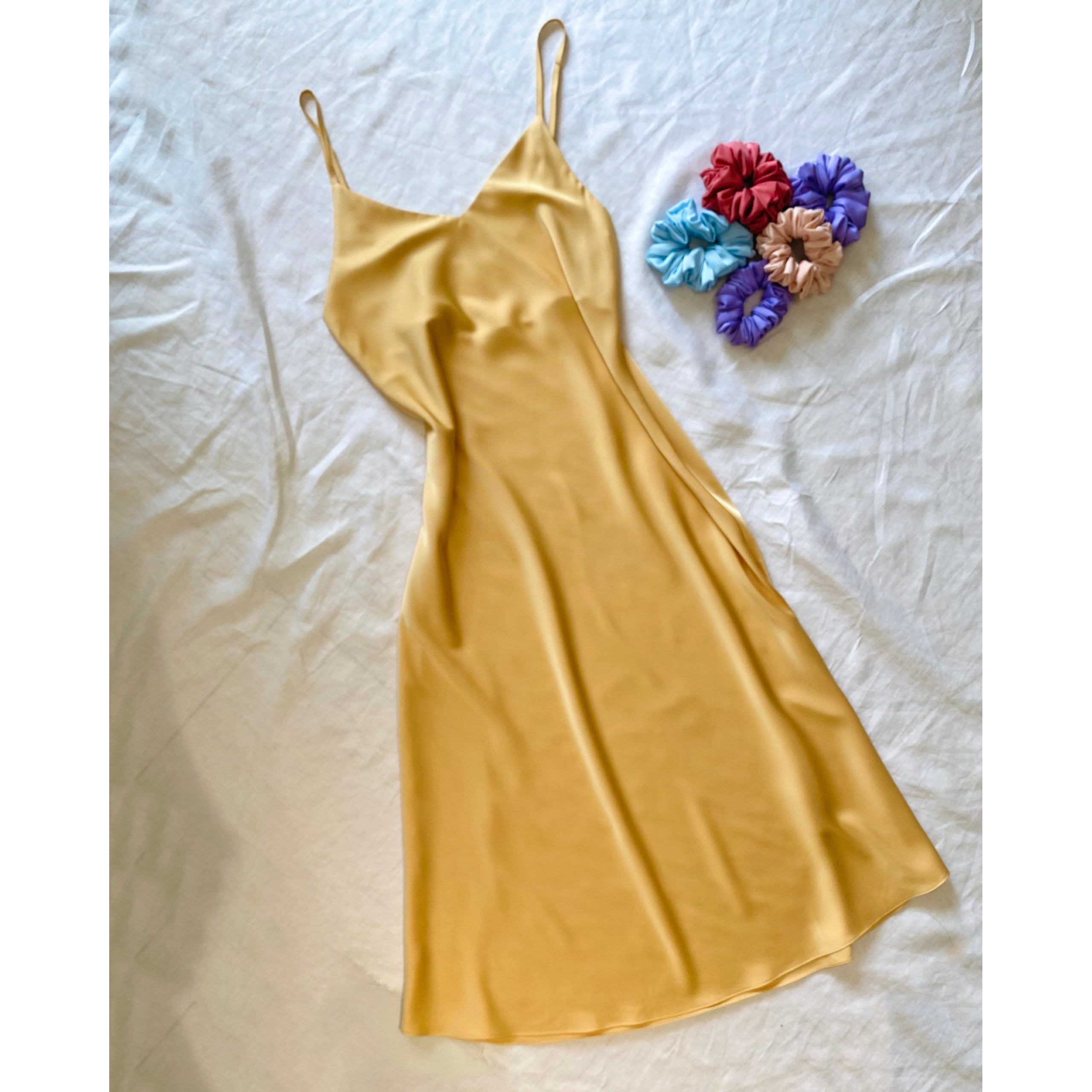 Melanie Silky Satin Maxi Slip Dress, Women Summer Cami Dress, Bridesmaid Outfit