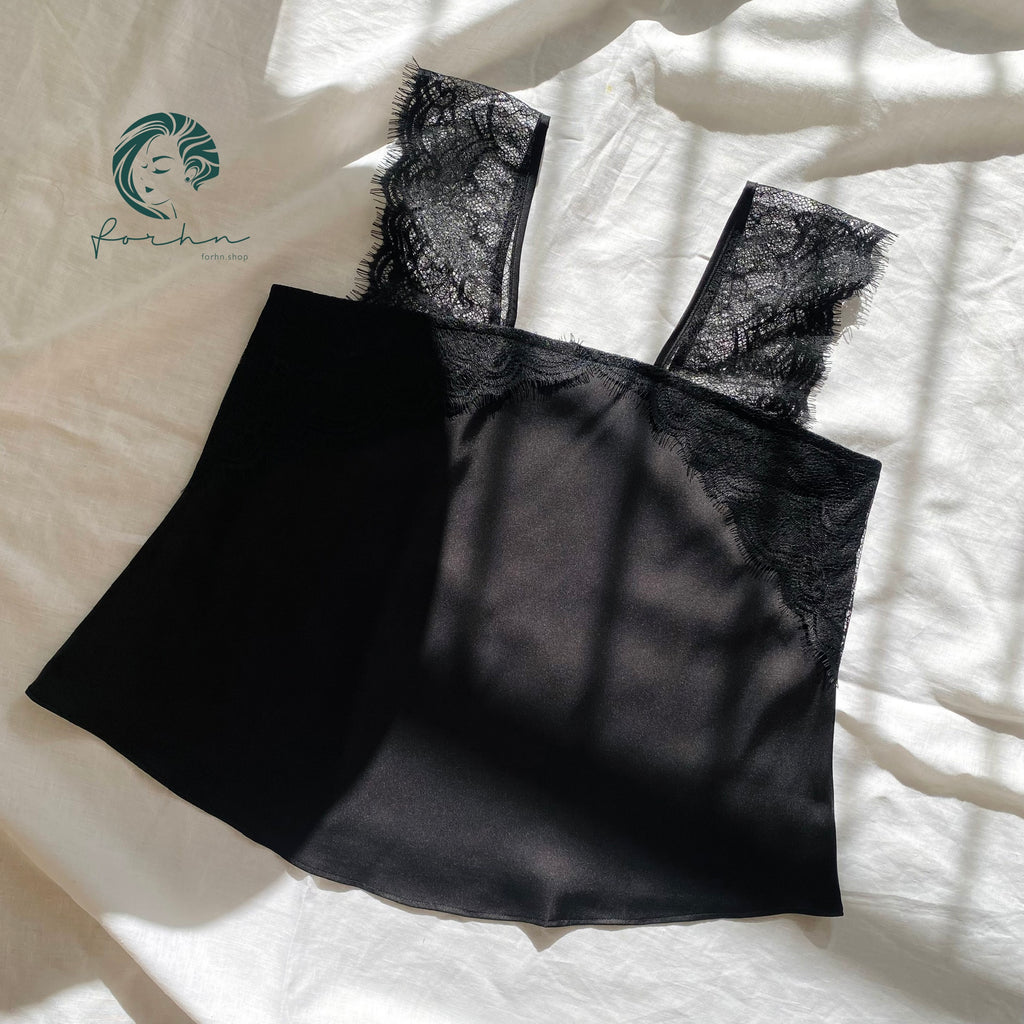 Kristal Long Pants Satin Camisole, Cute Women's Loungewear Pajama Set