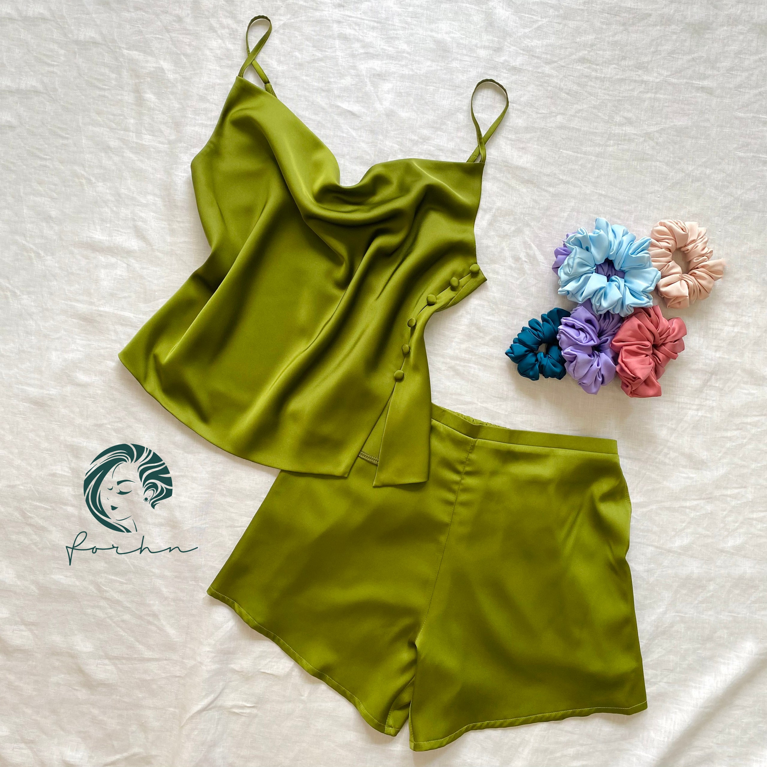 Alva Cowl Neck Camisole Pajama Set