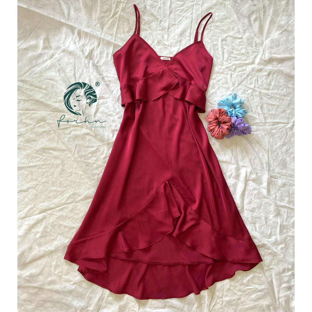 LAVELA Silky Fishtail Slip Dress, Women’s Midi Sleepwear