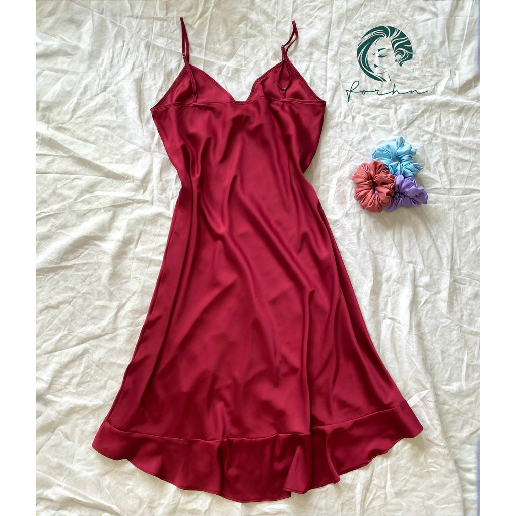 LAVELA Silky Fishtail Slip Dress, Women’s Midi Sleepwear