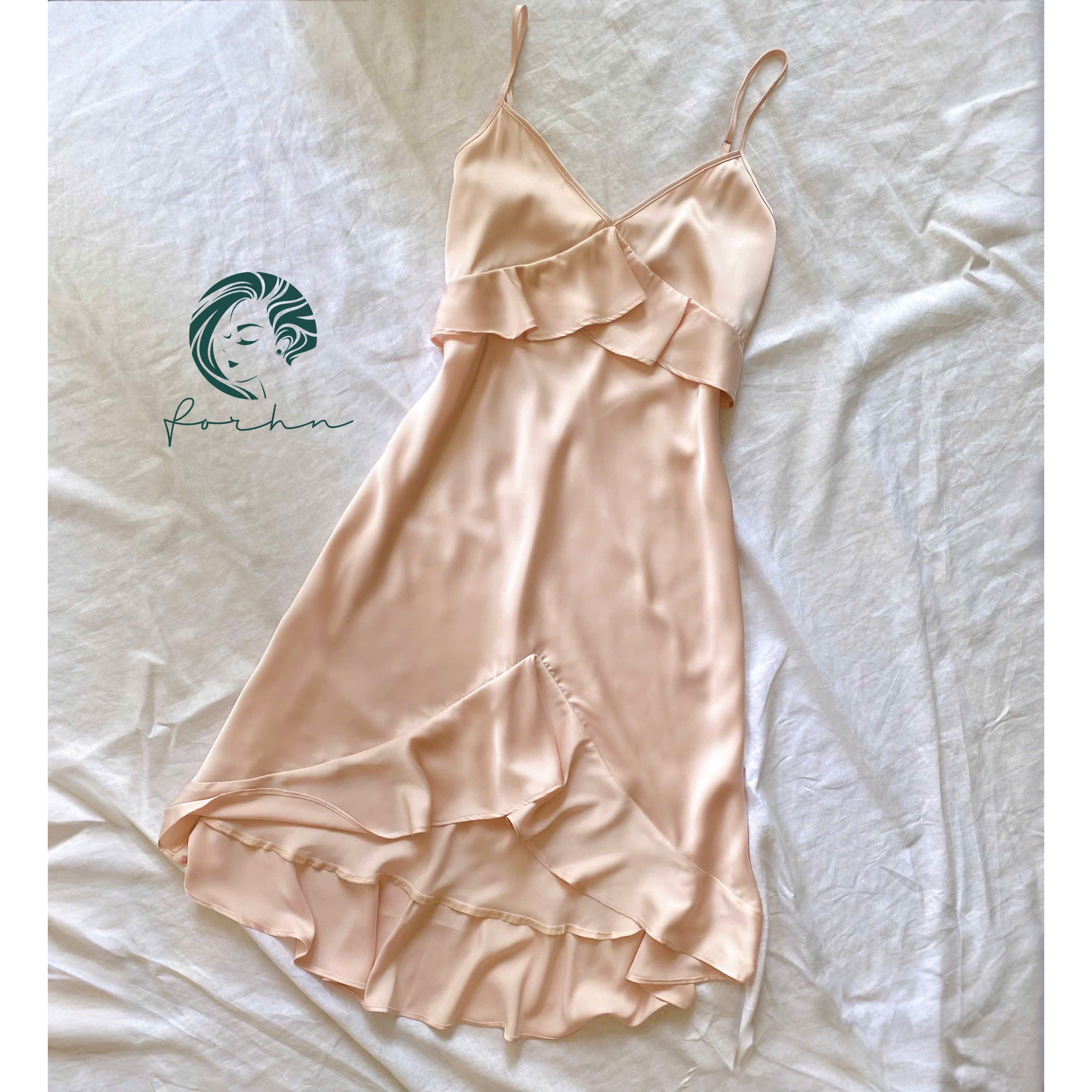 LAVELA Silky Fishtail Slip Dress, Women’s Midi Sleepwear