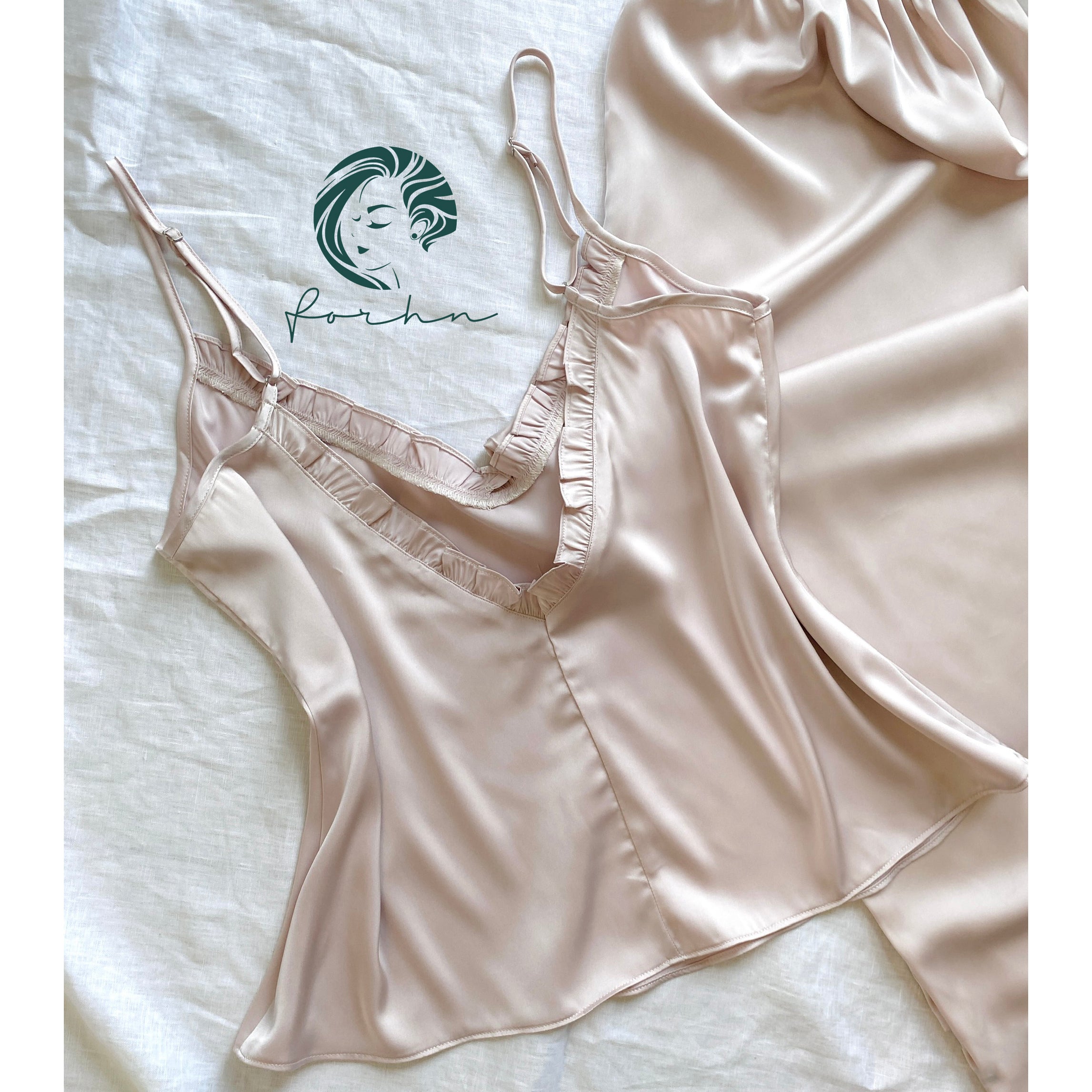 Satin Cami Long Pants Set Women, Bridal Sleepwear, Loungewear Pajama Set MixJulie