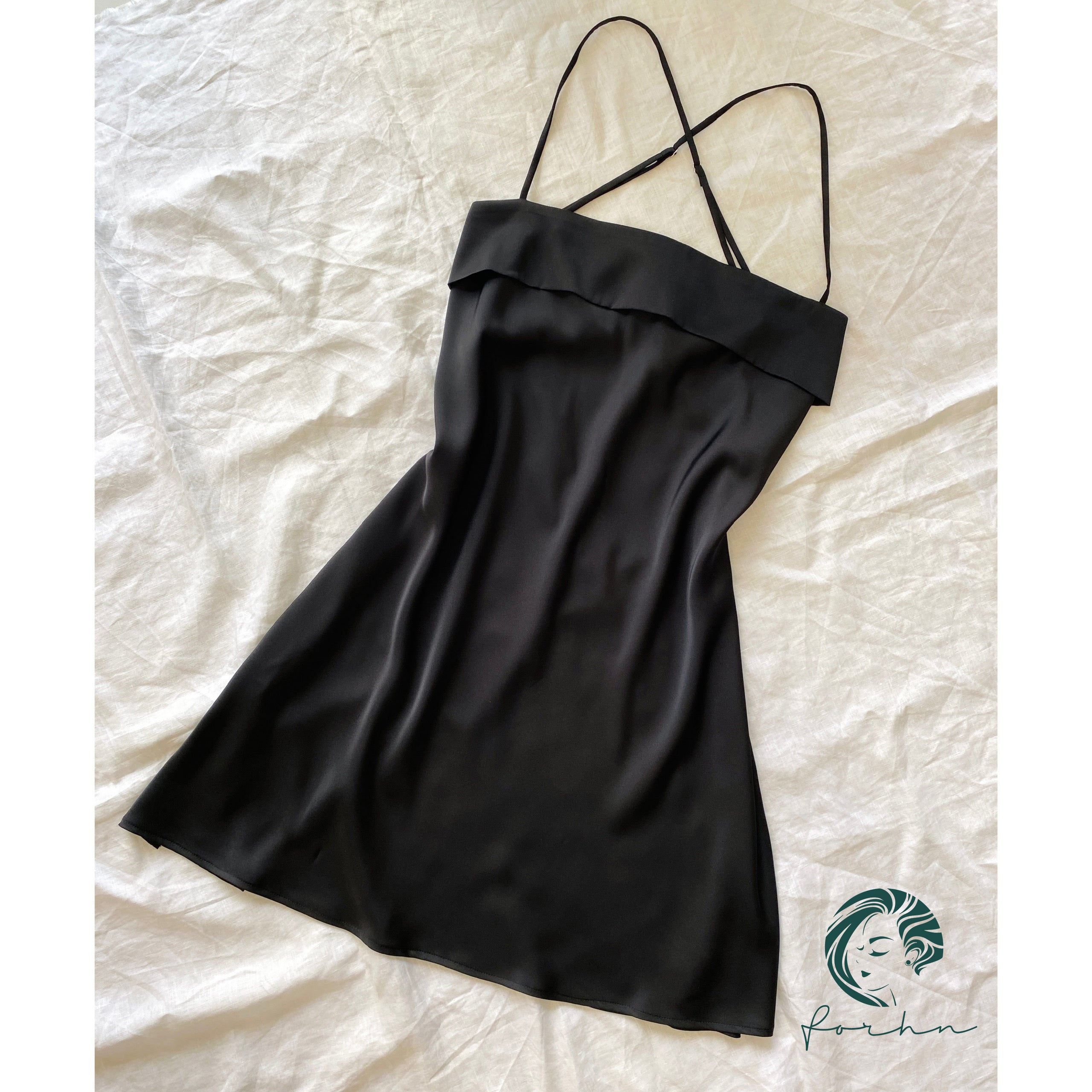Backless Satin Slip Dress Open Back Cami Nightgown Sexy Nightdress HAZE