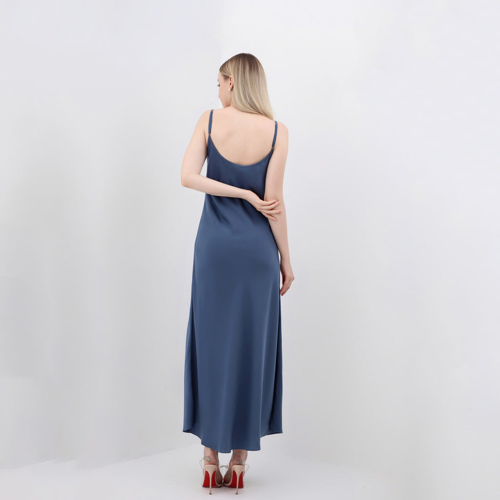 Melanie Silky Satin Maxi Slip Dress, Women Summer Cami Dress, Bridesmaid Outfit