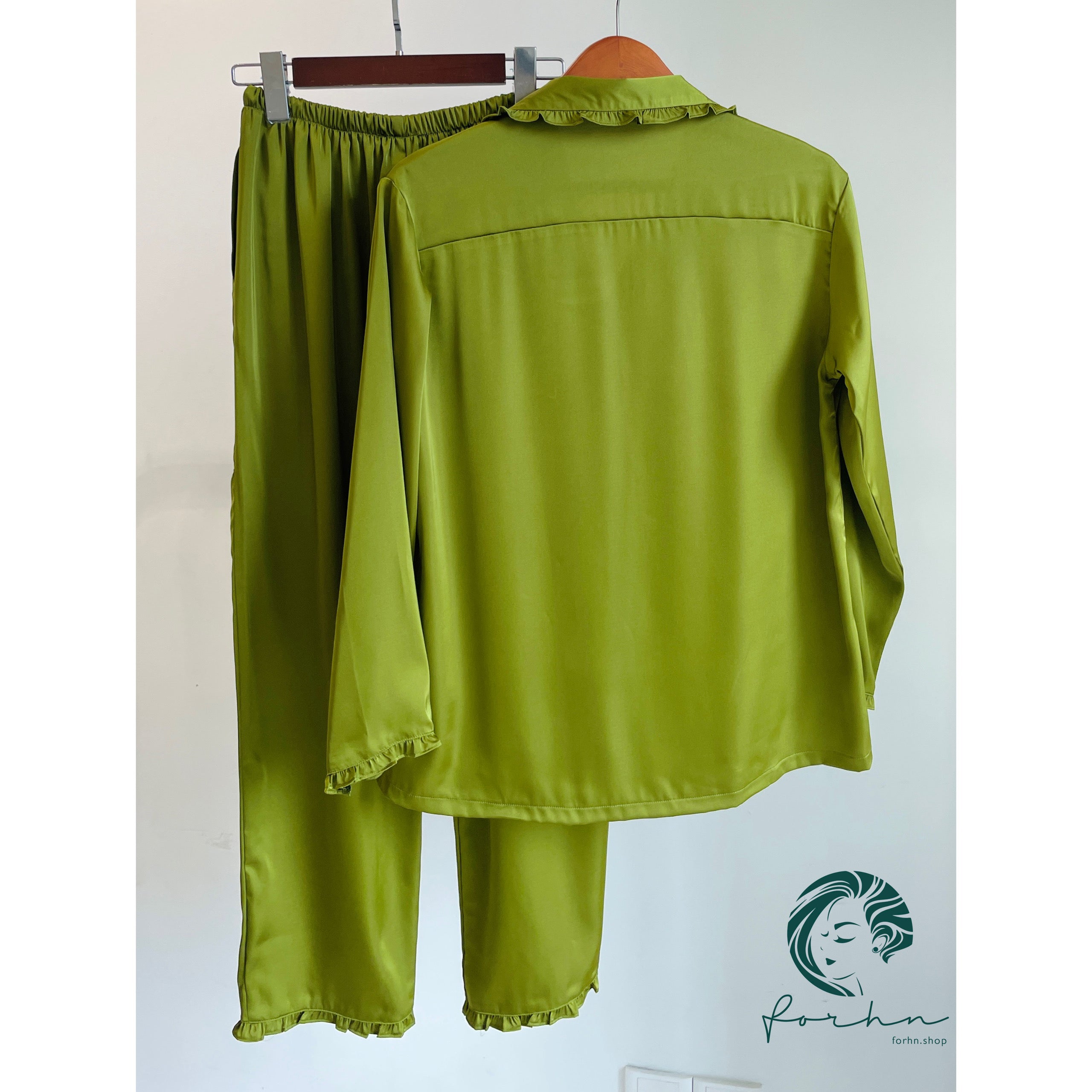Long Sleeve Satin Pajama Set Women's Silky Sleepwear, Elegant Lounge Set, Juli PJ
