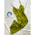 Grass Green Satin Robe| Long Silky Slip Dress Women's Kimono | Gift For Bride & Bridesmaid