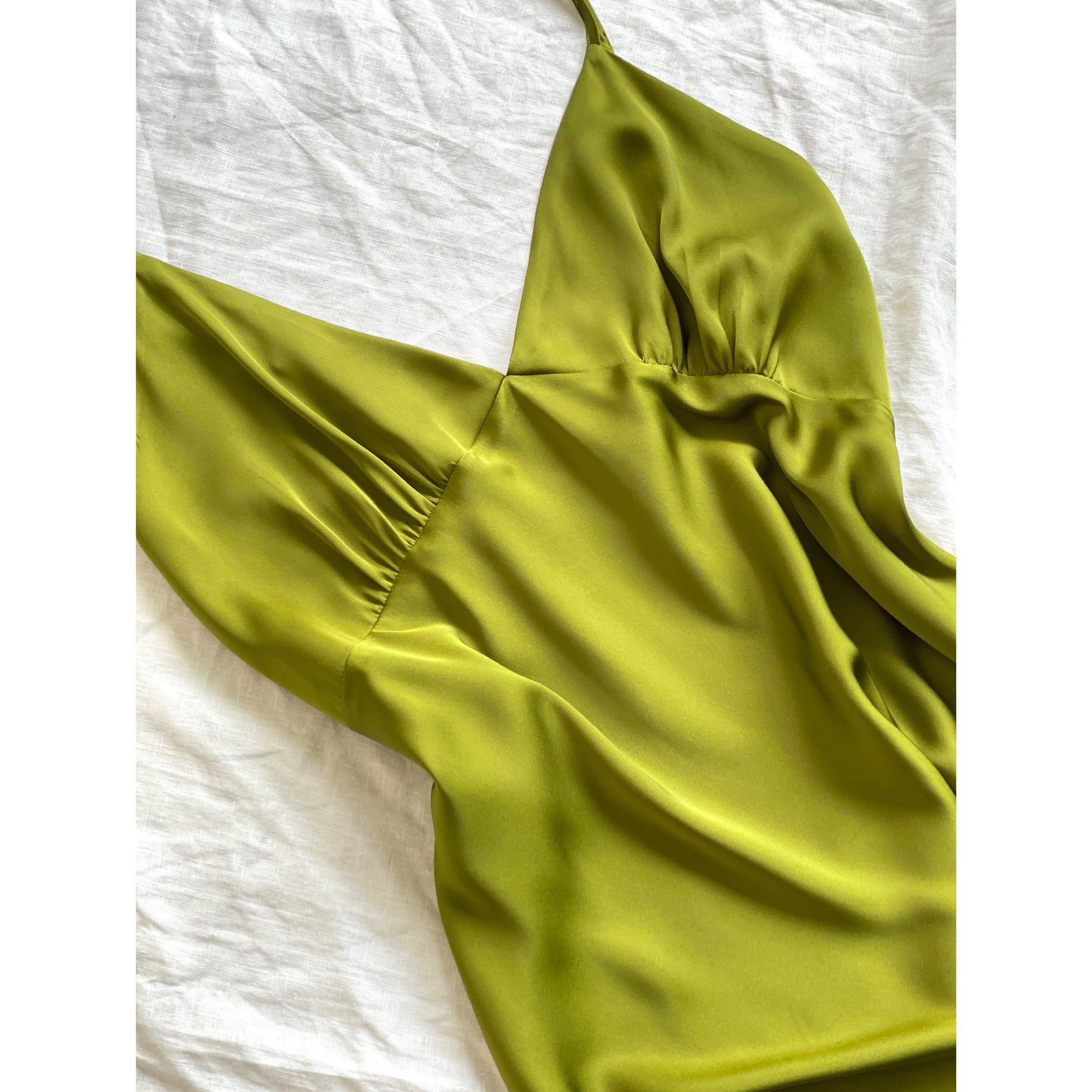 Grass Green Satin Robe| Long Silky Slip Dress Women's Kimono | Gift For Bride & Bridesmaid