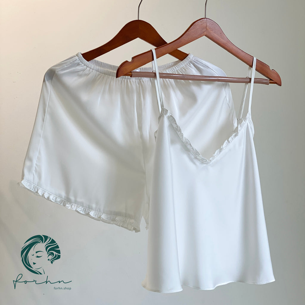 Satin Cami and Shorts: Bridal Party Pajamas, Bride & Bachelorette Camisole Set JULIE