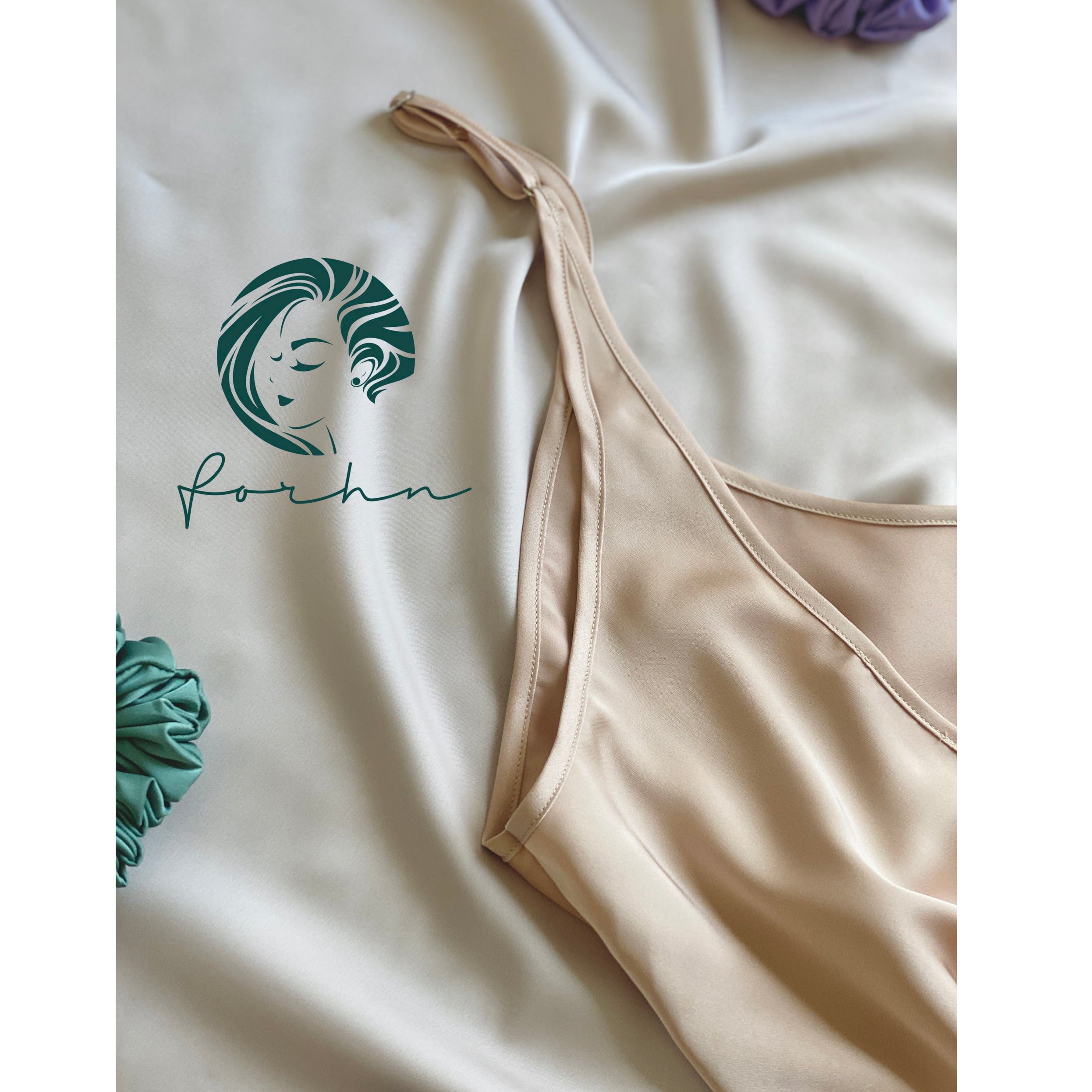 Phoebe Backless Satin Nightgown | Satin Sleep Dress | Minimal Round Neck Dress
