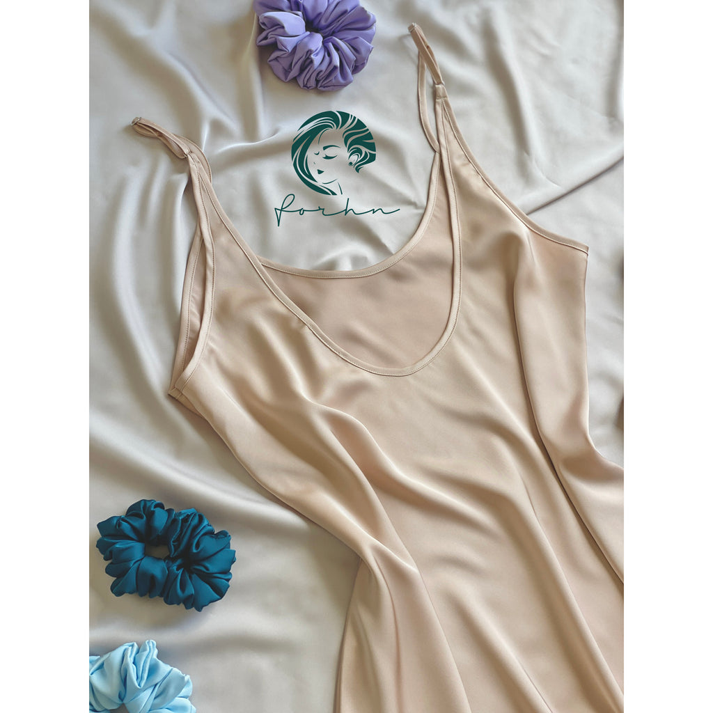 Black Backless Satin Slip Dress Date Night Outfit Custom Color Romantic Gift For Her PHOEBE