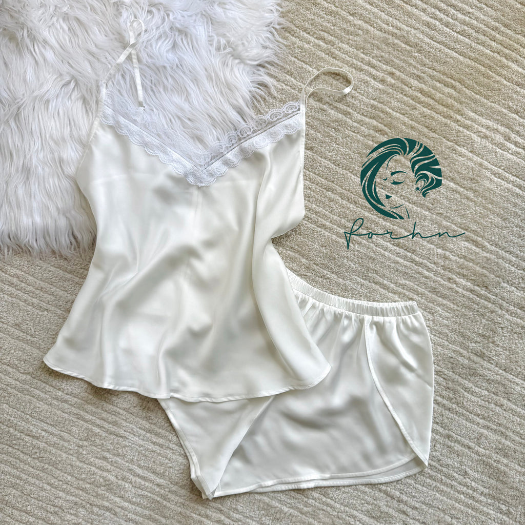 Satin Lace Pajama Set, Bridal Sleepwear, Bridesmaid Loungewear, Timren set