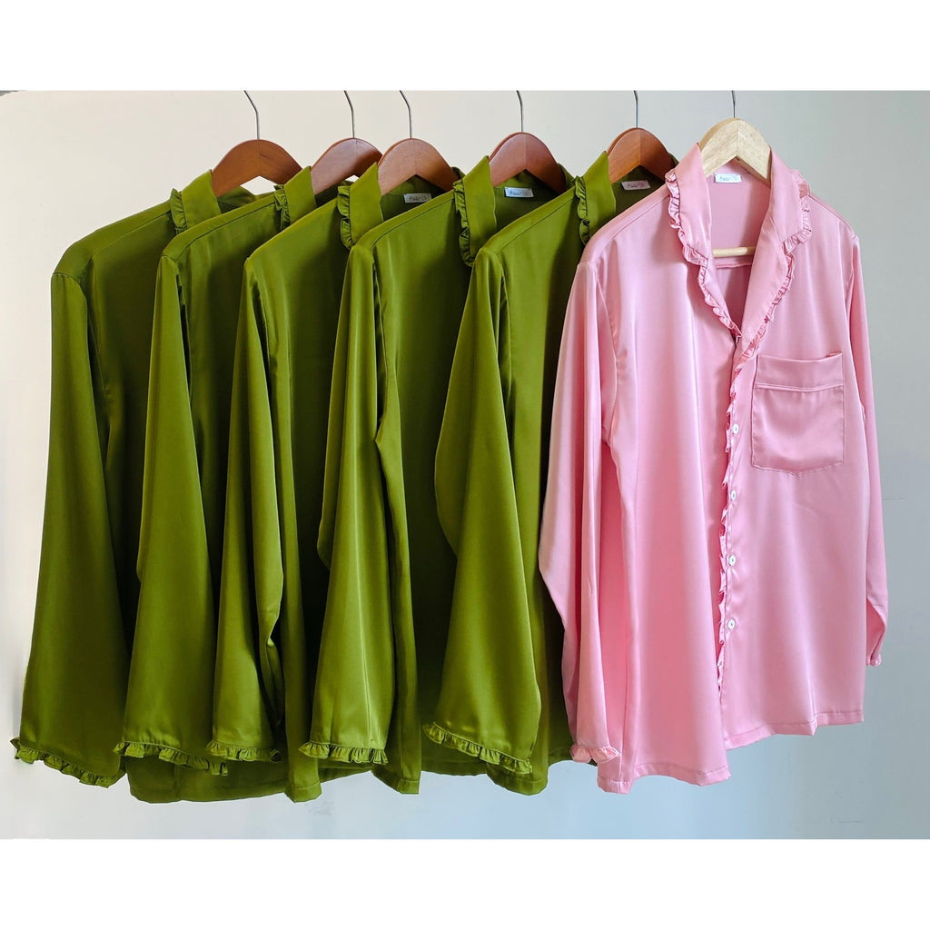Long Sleeve Satin Pajama Set Women's Silky Sleepwear, Elegant Lounge Set, Juli PJ