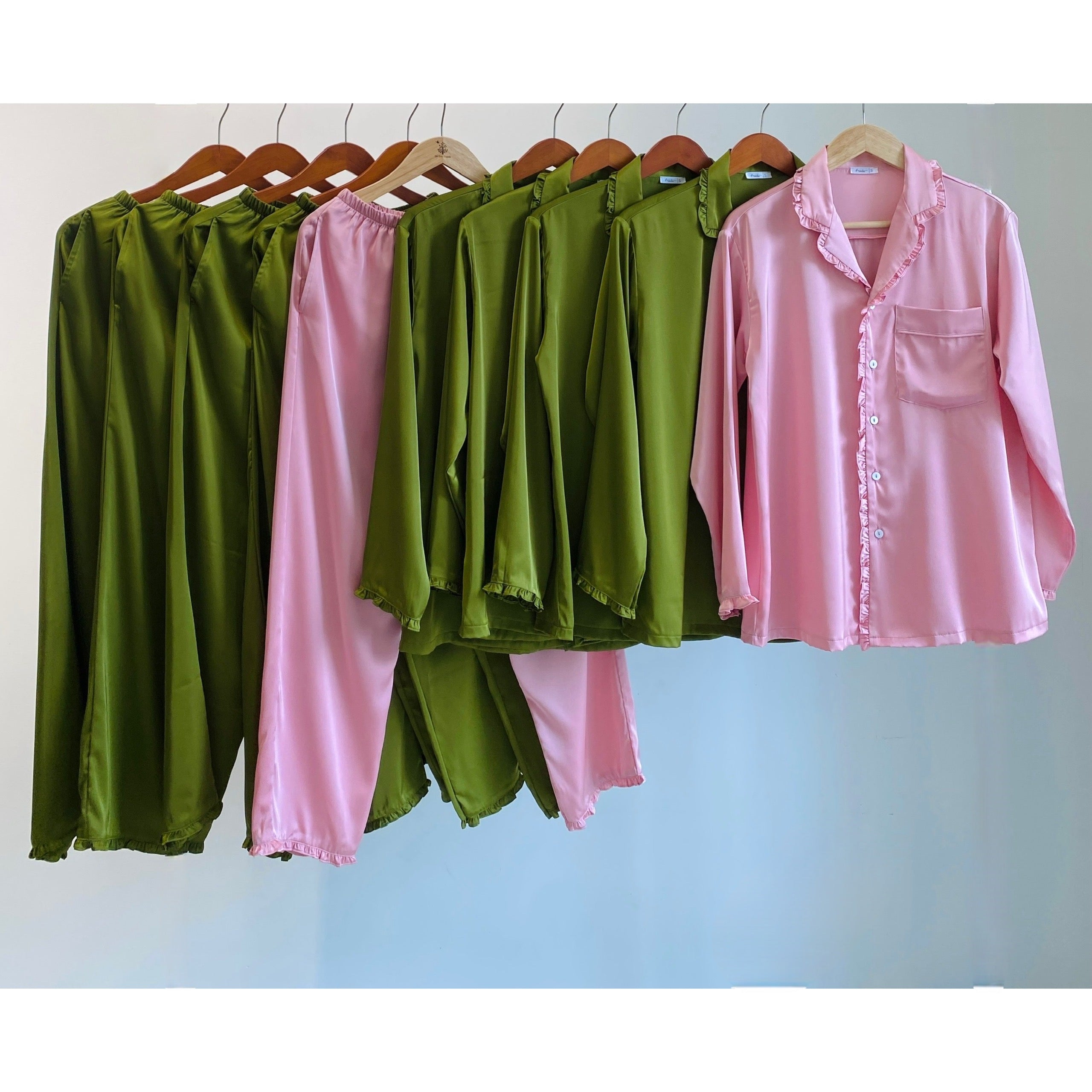 Long Sleeve Satin Pajama Set Women's Silky Sleepwear, Elegant Lounge Set, Juli PJ