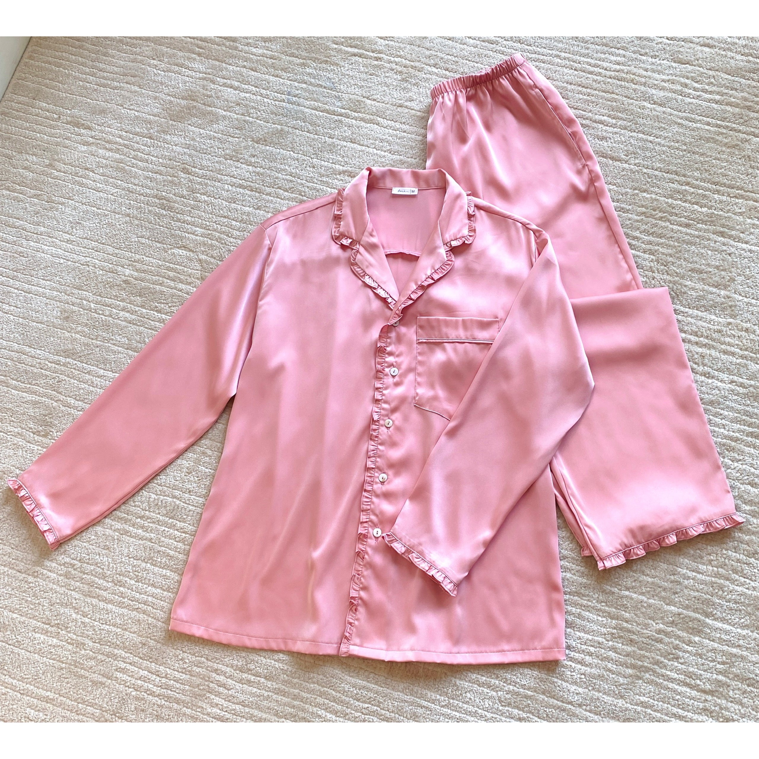 Long Sleeve Satin Pajama Set Women's Silky Sleepwear, Elegant Lounge Set, Juli PJ