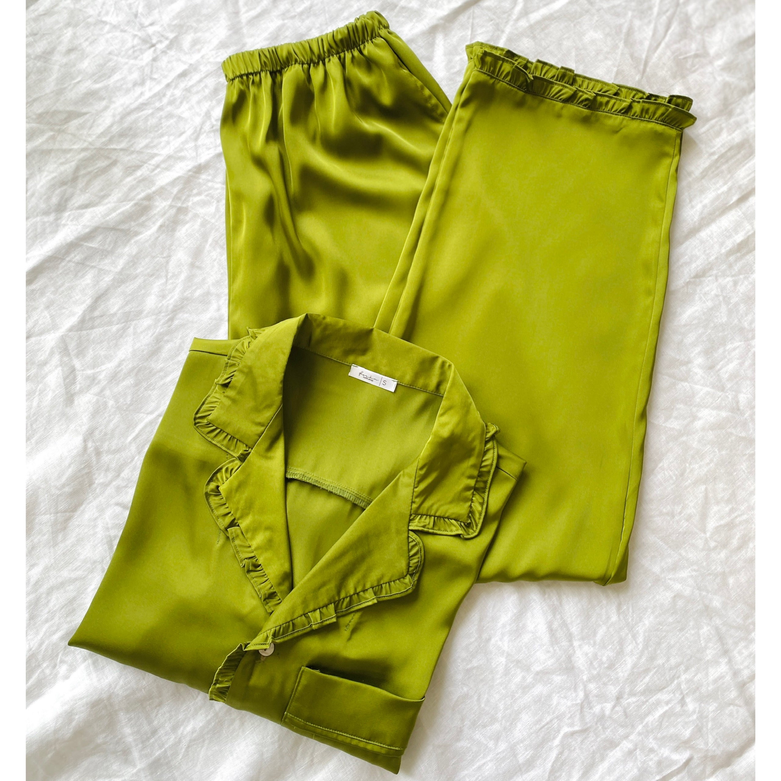 Long Sleeve Satin Pajama Set Women's Silky Sleepwear, Elegant Lounge Set, Juli PJ