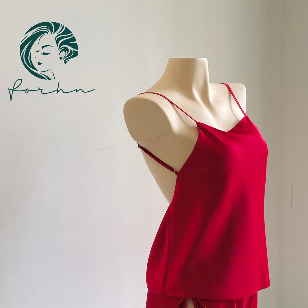 Mia Satin Lounge Set | Backless Cami & Shorts