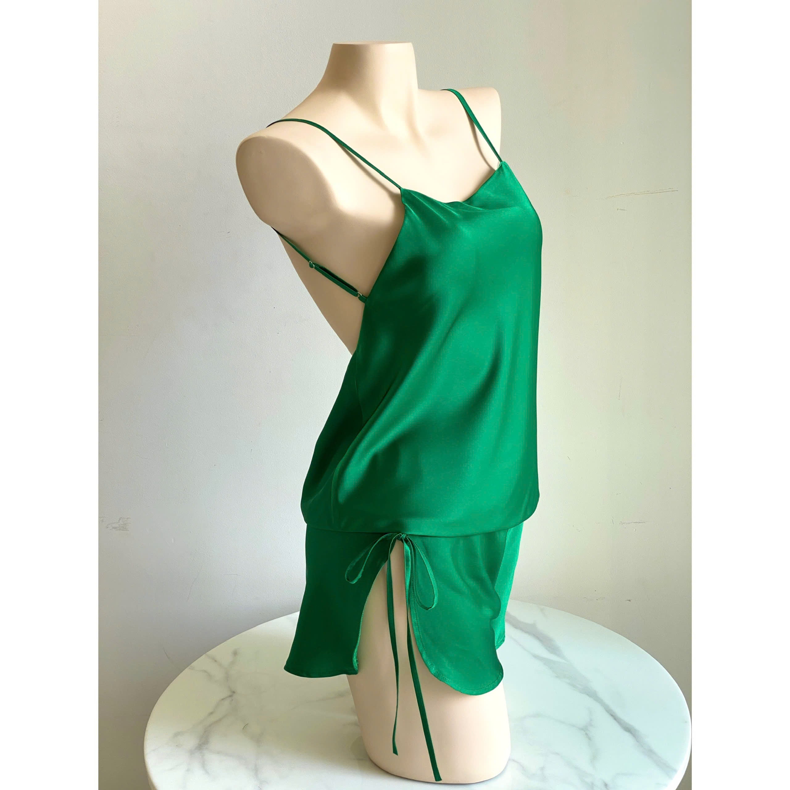 Mia Satin Lounge Set | Backless Cami & Shorts