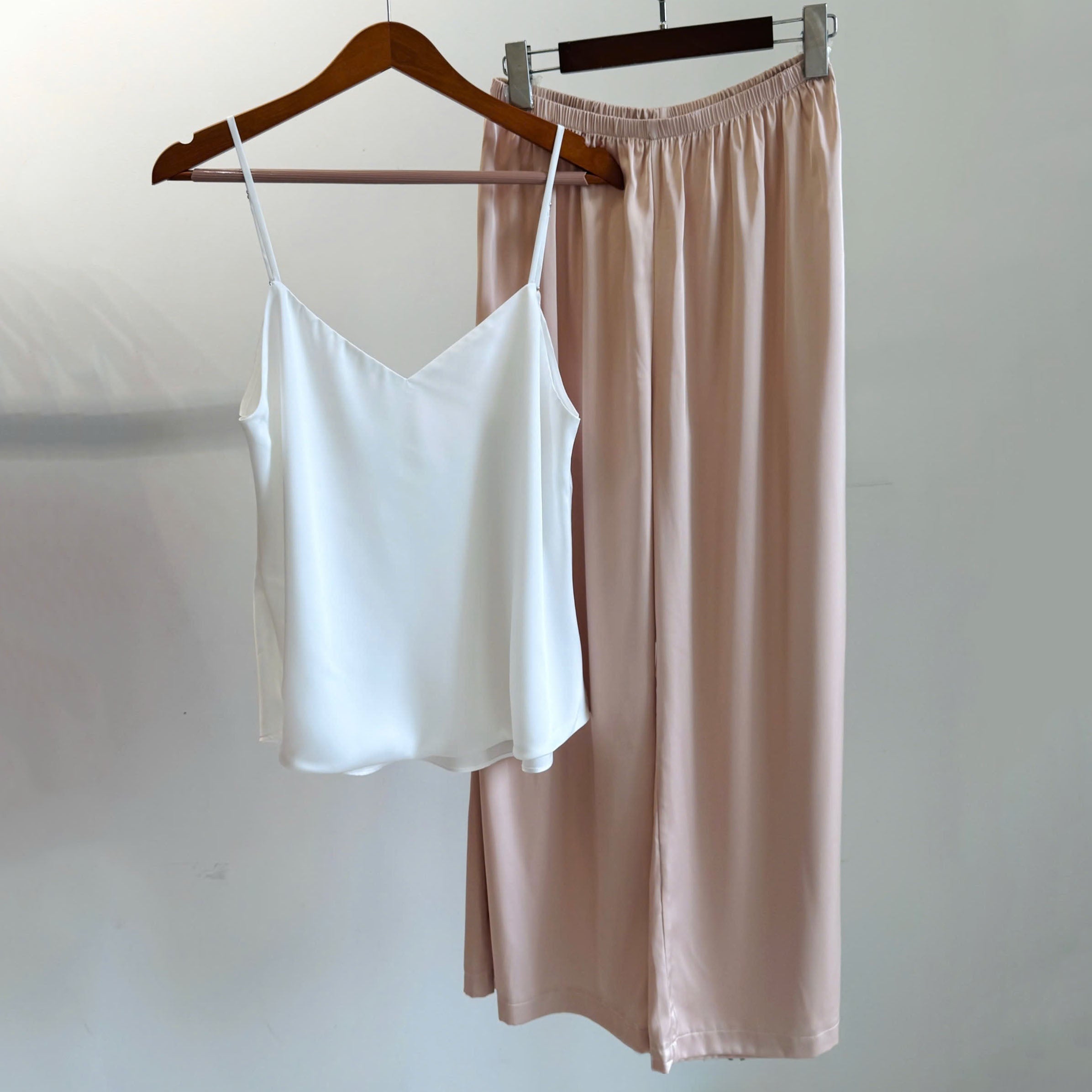 Mauve Set Satin Cami Long Pants For Women, Bridal Sleepwear, Loungewear Pajama Set