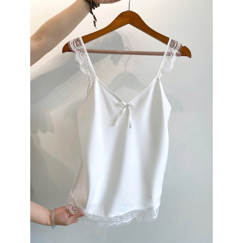 Eira Lace Satin Pajama Set | Cami and Shorts Sleepwear | Silky Sleep set | Bridal Shower Gift