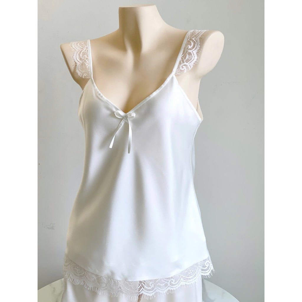 Eira Lace Satin Pajama Set | Cami and Shorts Sleepwear | Silky Sleep set | Bridal Shower Gift
