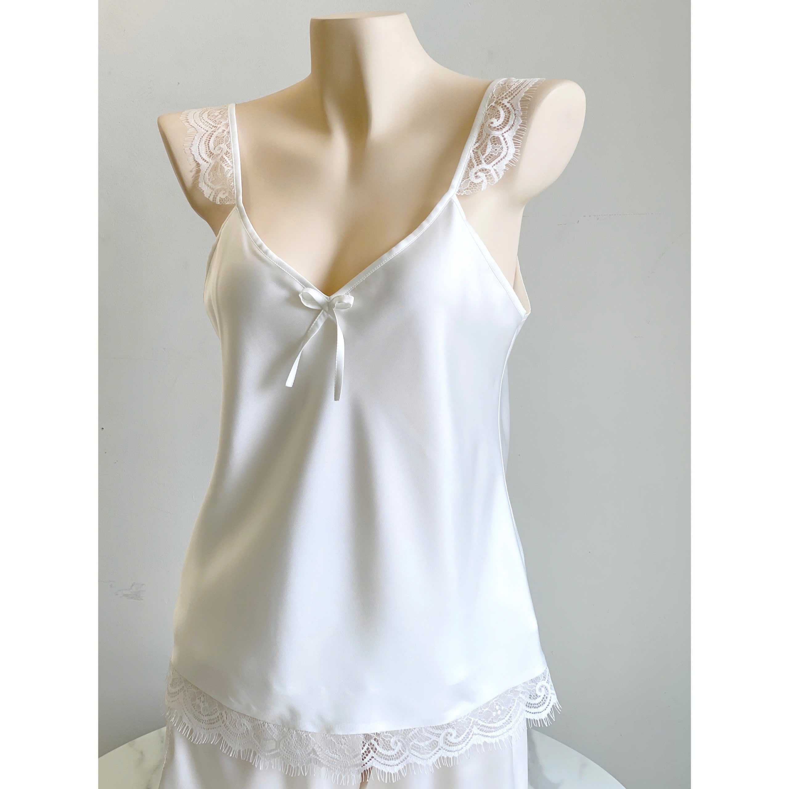 Eira Lace Satin Pajama Set | Cami and Shorts Sleepwear | Silky Sleep set | Bridal Shower Gift