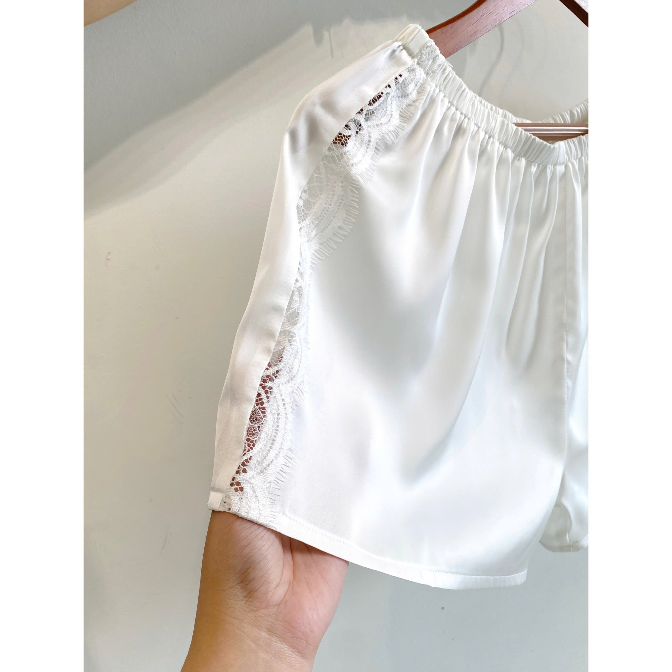 Eira Lace Satin Pajama Set | Cami and Shorts Sleepwear | Silky Sleep set | Bridal Shower Gift