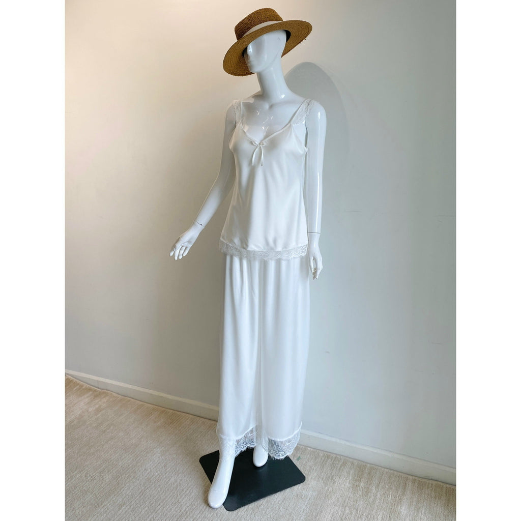 Eira LSet Satin Lace Cami and Long Pants Pajama Set | Silky Sleepwear | Bridal Loungewear | Bridesmaid Gift