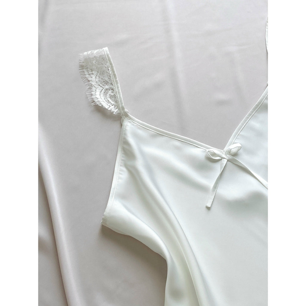 Eira LSet Satin Lace Cami and Long Pants Pajama Set | Silky Sleepwear | Bridal Loungewear | Bridesmaid Gift
