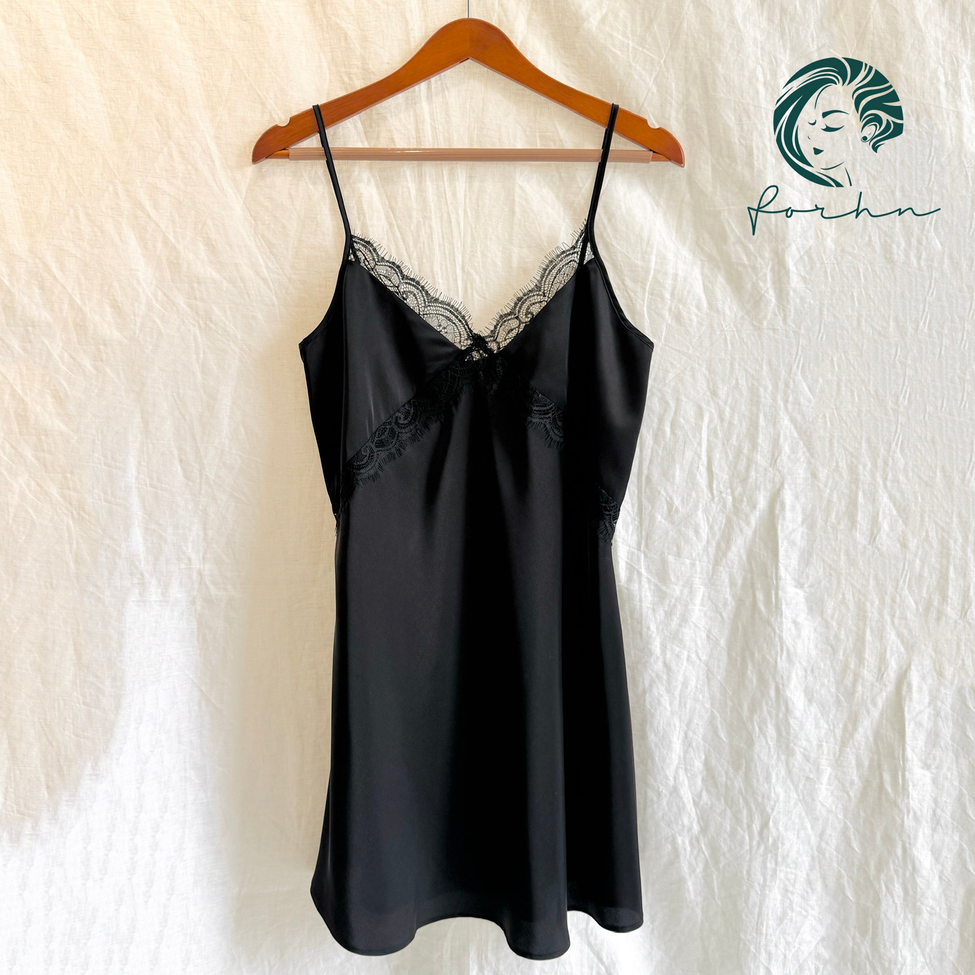 Vela Romantic Lace Trim Sleep Dress | Satin Nightgown | Sexiness Sleepwear| Bride Nightgown