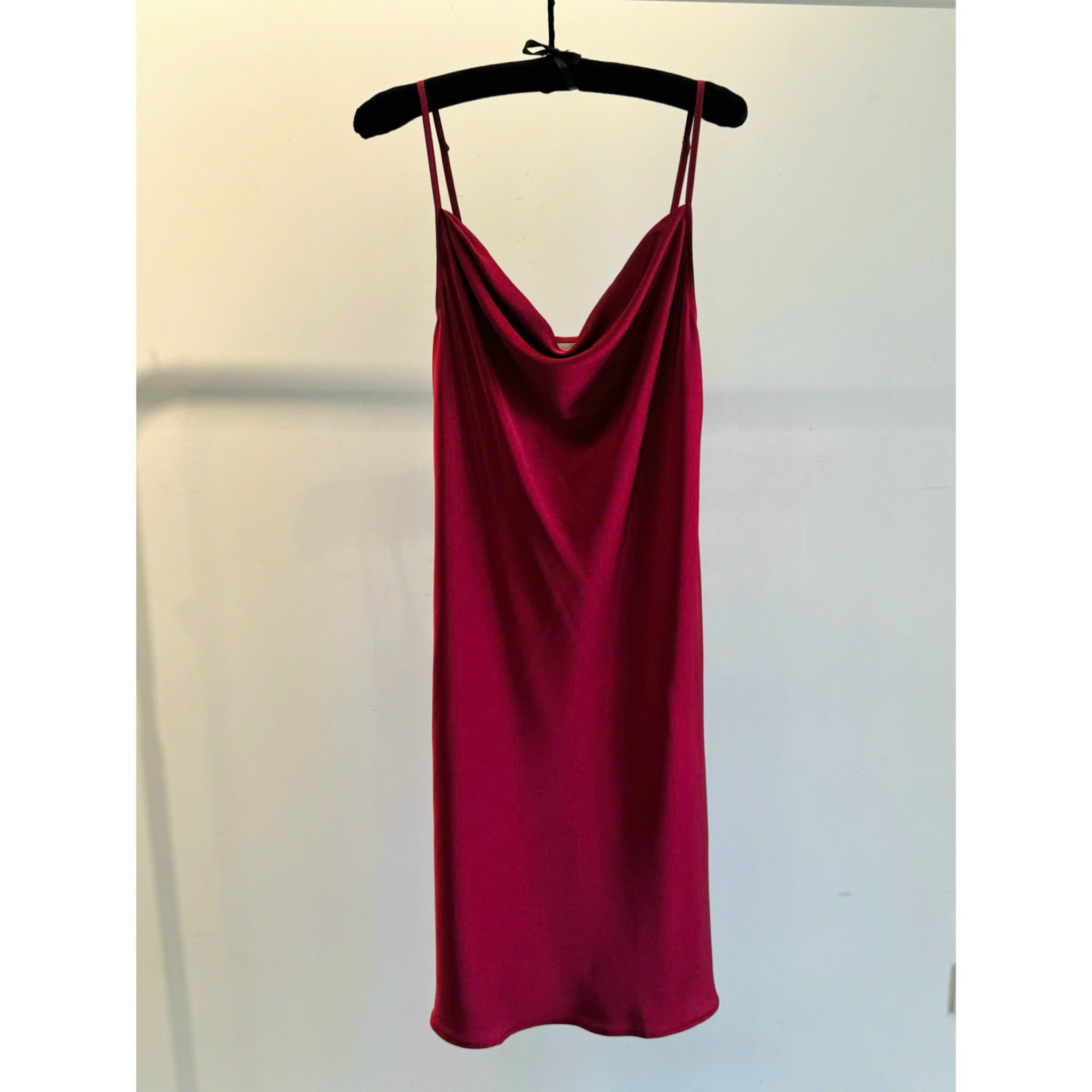 Satin Midi Slip Dress Cowl Neck, Midi Slip Dress for Women, DrDo3