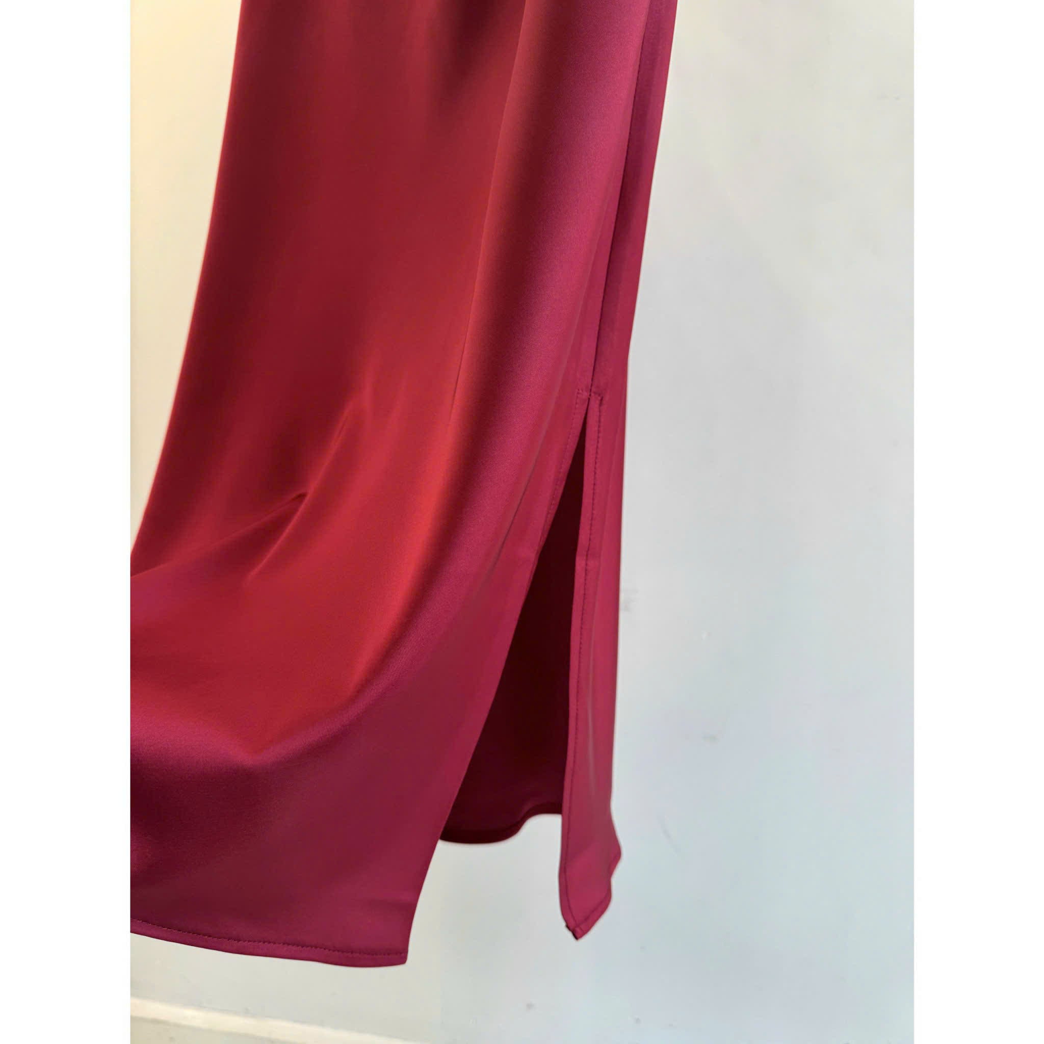 Satin Midi Slip Dress Cowl Neck, Midi Slip Dress for Women, DrDo3