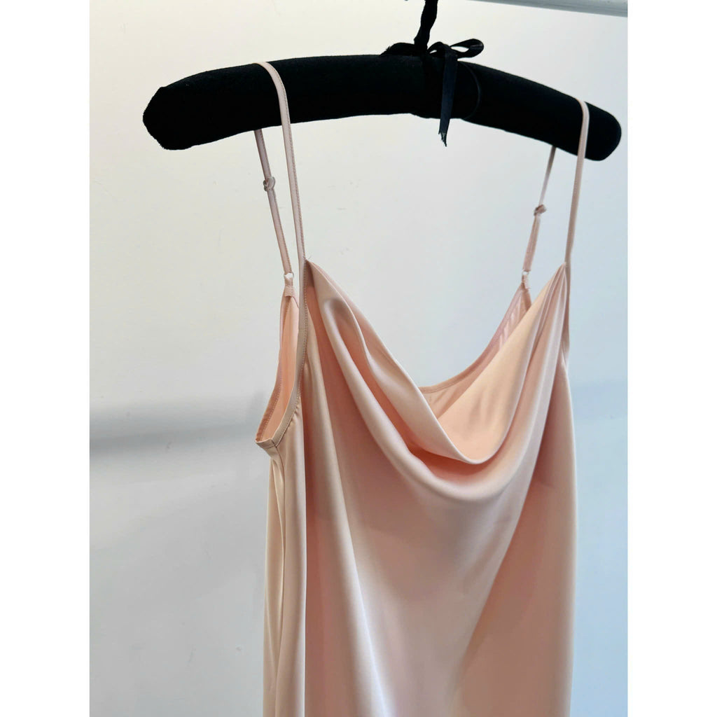 Satin Midi Slip Dress Cowl Neck, Midi Slip Dress for Women, DrDo3