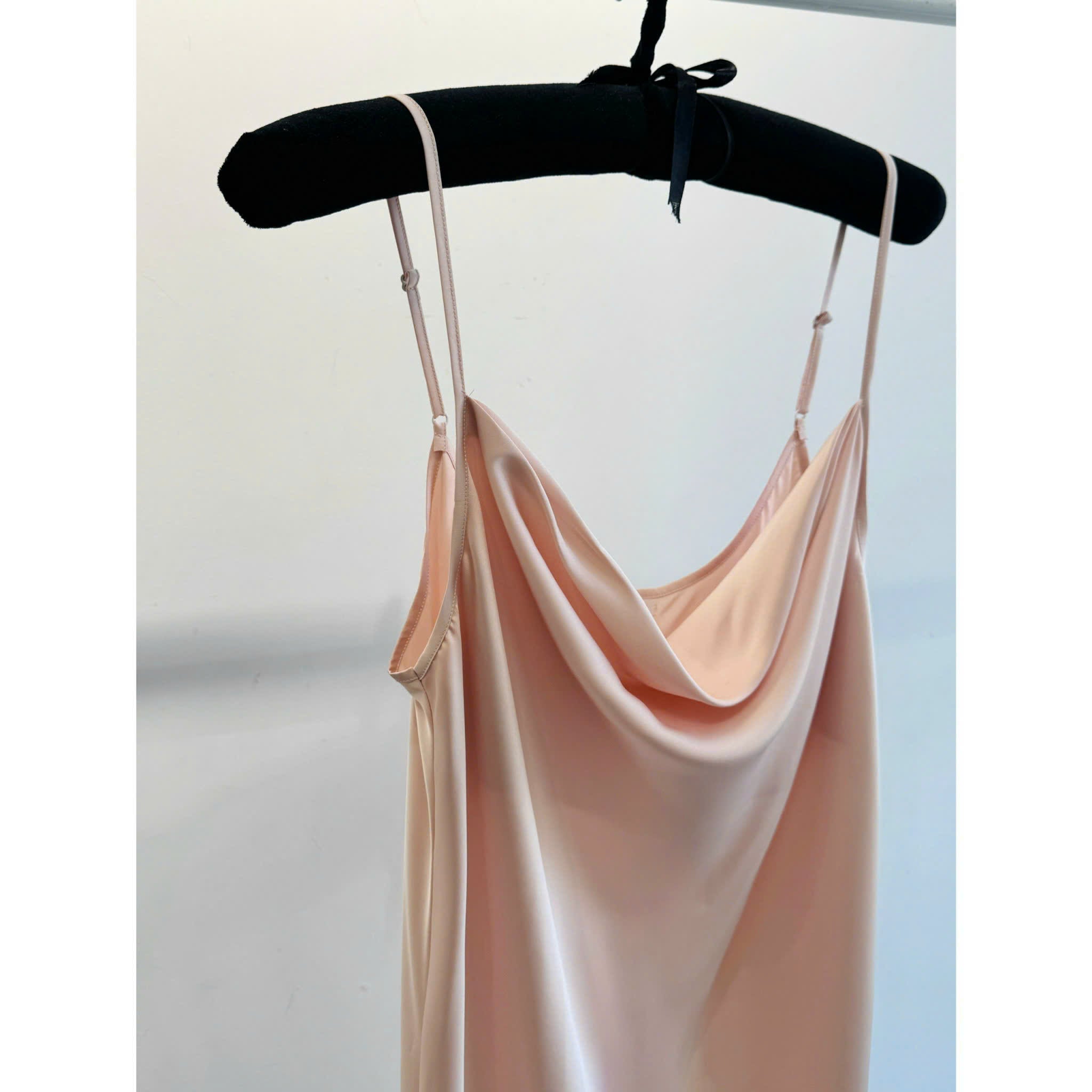 Satin Midi Slip Dress Cowl Neck, Midi Slip Dress for Women, DrDo3