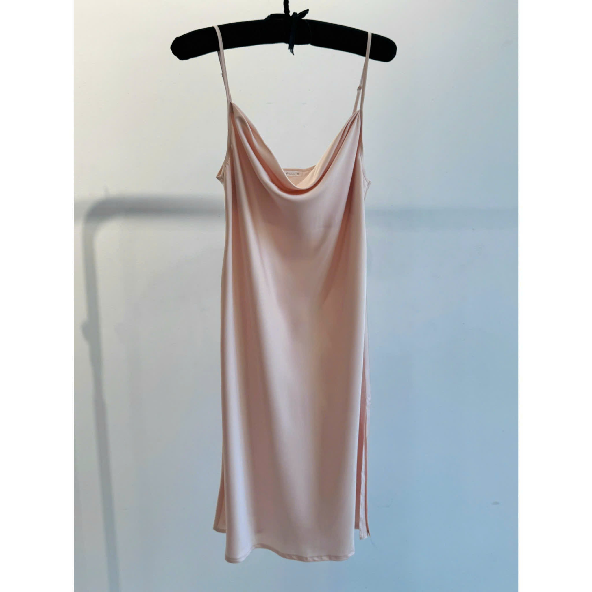 Satin Midi Slip Dress Cowl Neck, Midi Slip Dress for Women, DrDo3