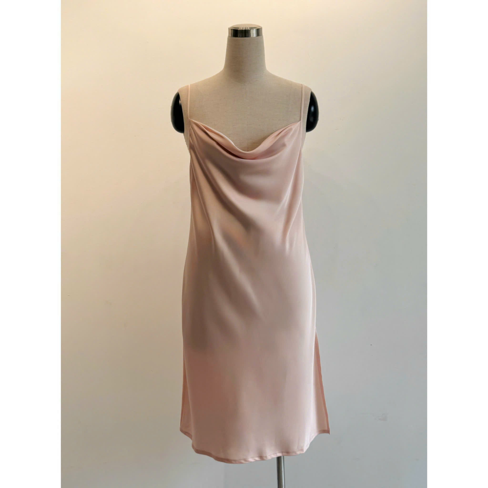 Satin Midi Slip Dress Cowl Neck, Midi Slip Dress for Women, DrDo3