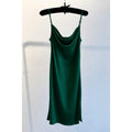 Satin Midi Slip Dress Cowl Neck, Midi Slip Dress for Women, DrDo3