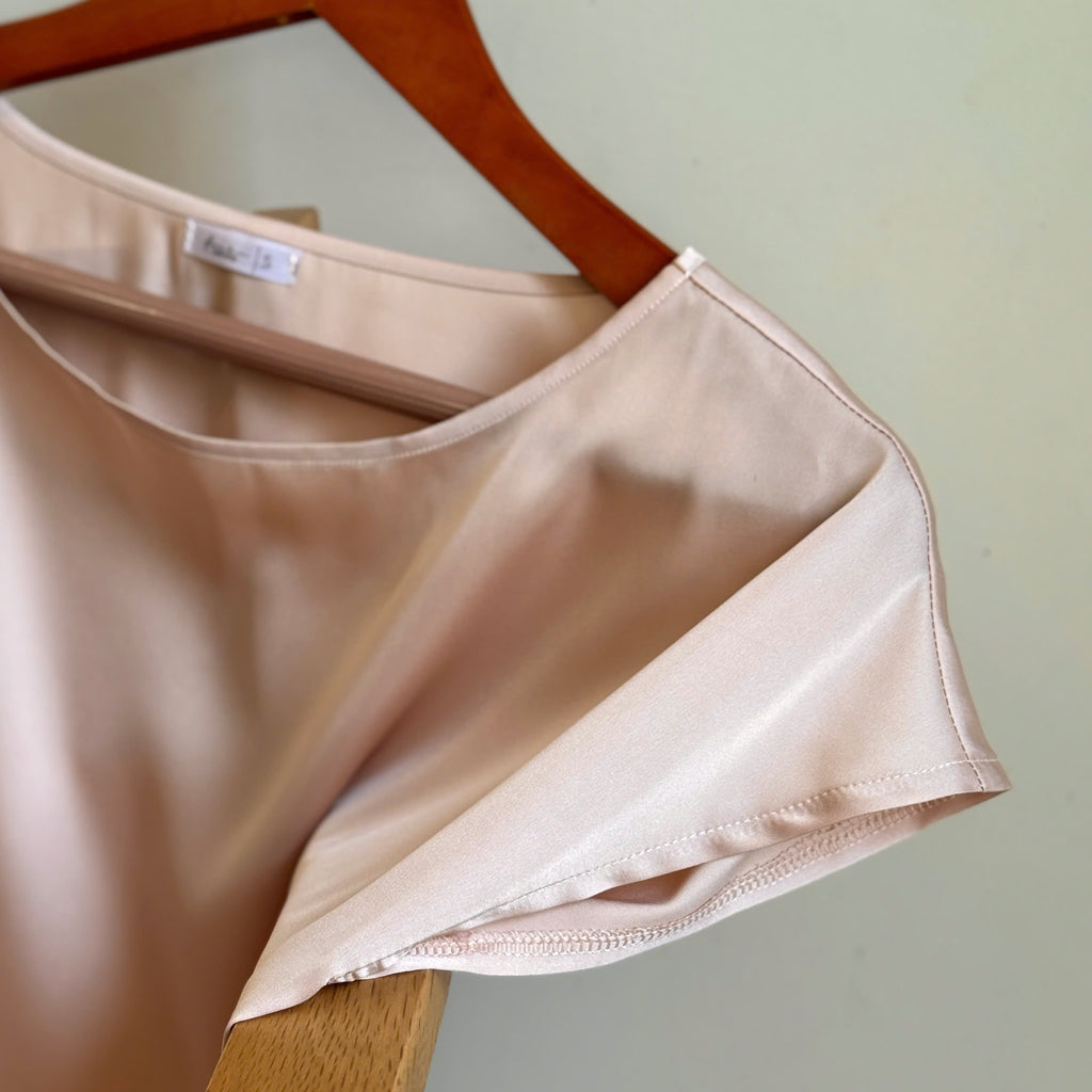 Ara SSet, Satin Pajama Set, Short Sleeve Silky Sleepwear, Elegant Loungewear